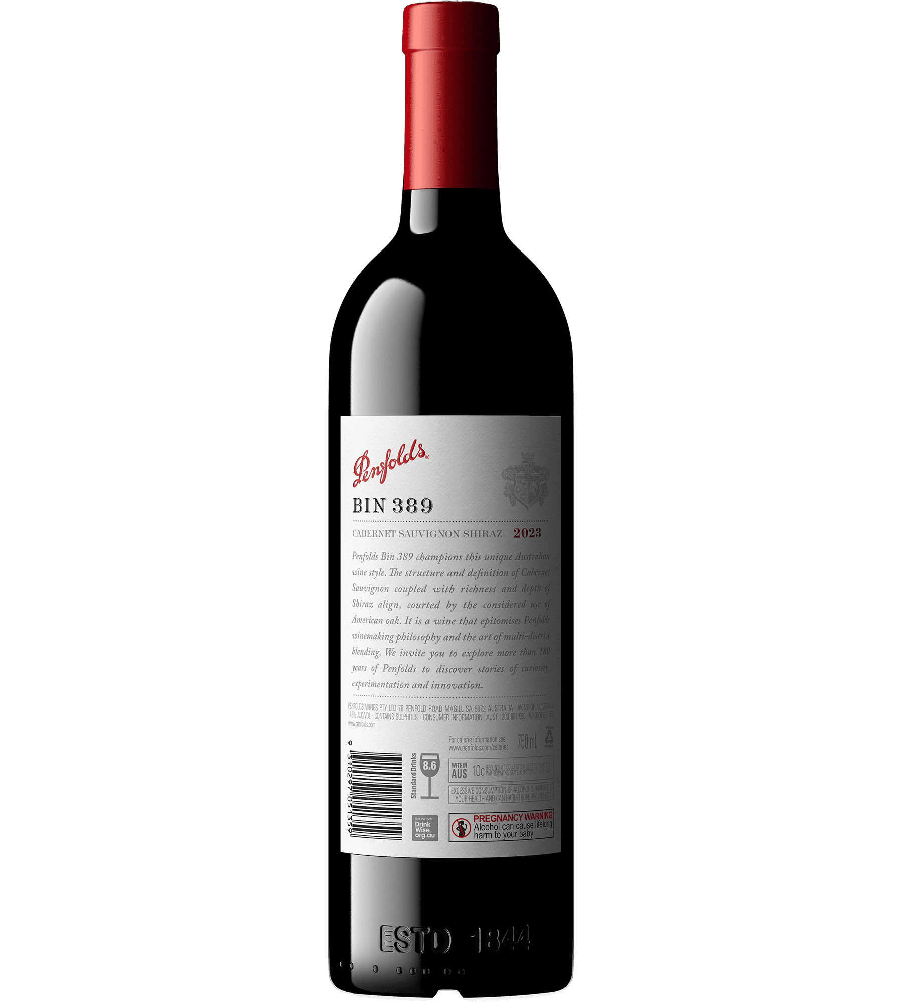 Bin 389 Cabernet Shiraz 2023 From Penfolds To The World Gift Box Red